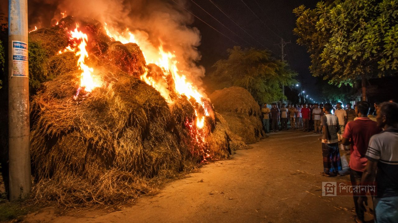 একই রাতে ৬ এলাকায় আগুন, নাশকতার শঙ্কায় সিরাজগঞ্জ